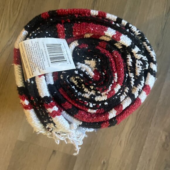 Black Canyon Outfitters Handwoven Throw Blanket Red, White & Black 84" x 48"! - Picture 2 of 4
